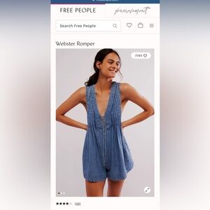 Free people Webster romper. Size small